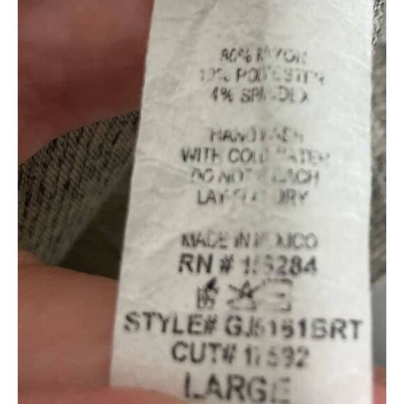 Gyft Long Sleeve Top Scoop Neck Drop Shoulder Sweater Gray Tan Lagenlook L - Picture 7 of 11